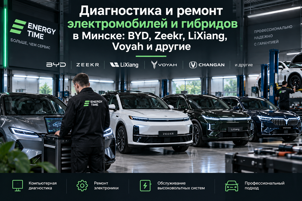 Диагностика и ремонт электромобилей и гибридов в Минске: BYD, Zeekr, LiXiang, Voyah и другие китайские авто